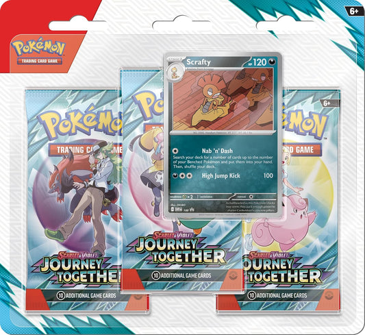 Pokémon TCG: Scarlet & Violet - Journey Together Three Booster Packs & Scrafty Promo Card