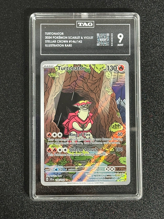 Pokemon Turtonator 146/142 Illustration Rare Stellar Crown TAG 9 MINT