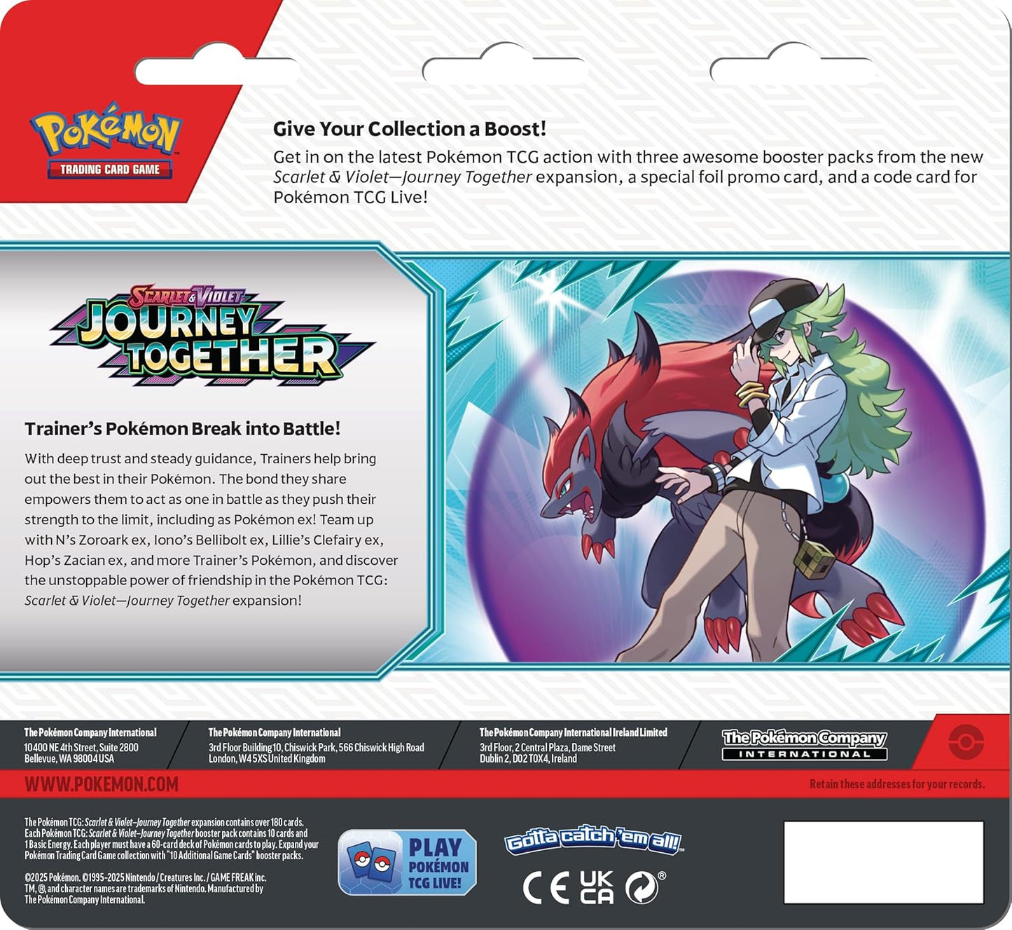 Pokémon TCG: Scarlet & Violet - Journey Together Three Booster Packs & Scrafty Promo Card