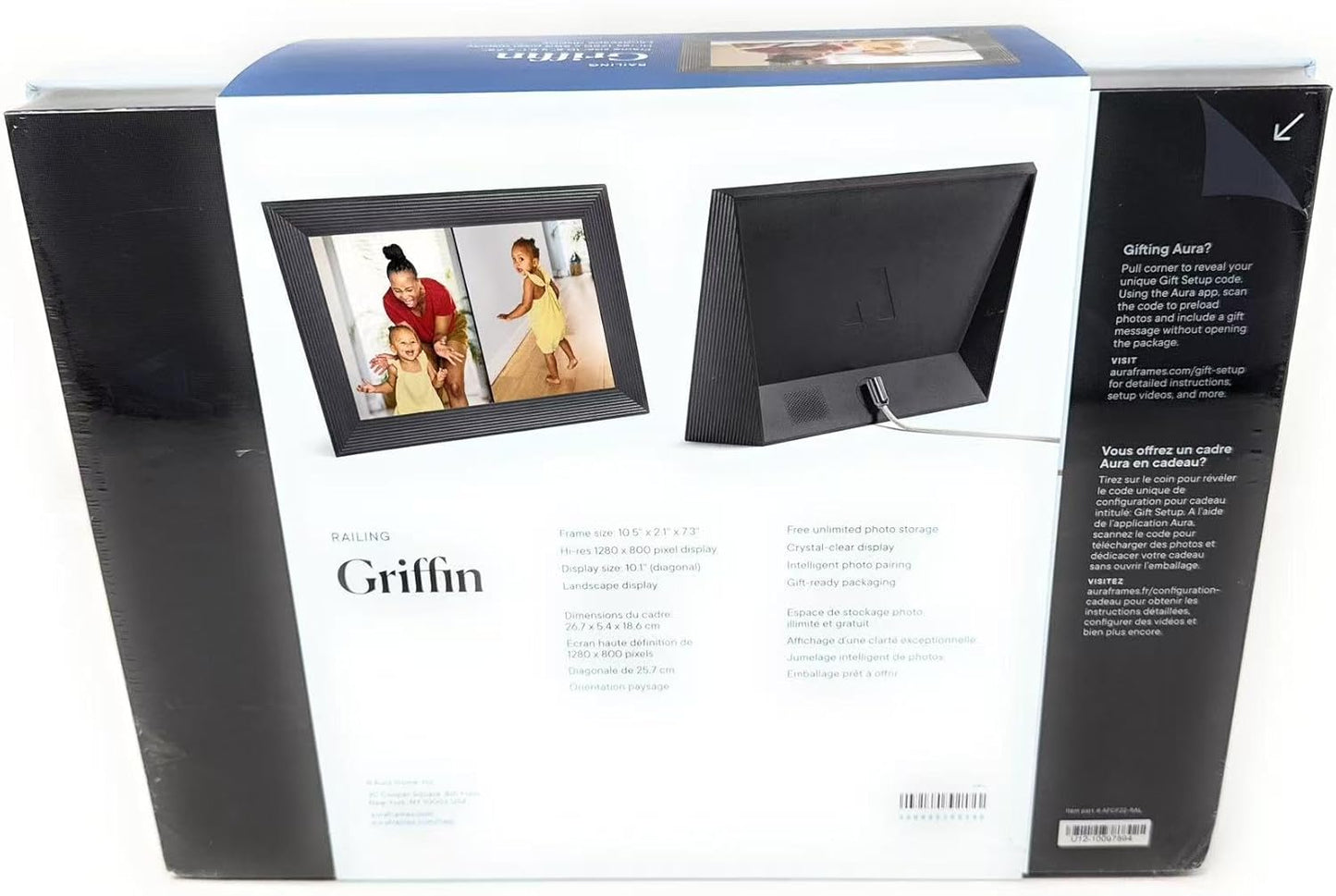 Griffin Basalt Stone Collection by Aura 10.1" Digital Frame with Wi-Fi