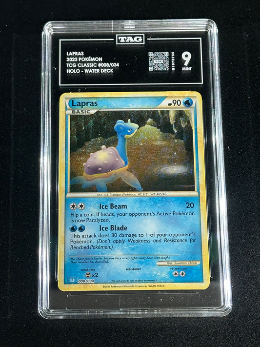 Pokemon Lapras 008/034 Holo TCG Classic TAG 9 Mint