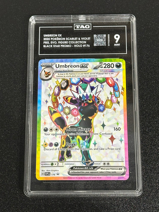 Pokemon Umbreon ex 176 Black Star Promo Holo Prismatic Evolutions TAG 9 MINT