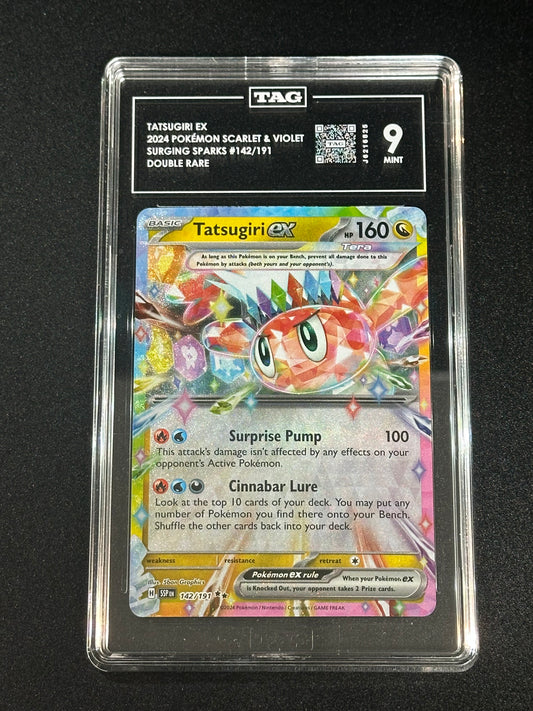 Pokemon Tatsugiri ex 142/191 Double Rare Surging Sparks TAG 9 MINT