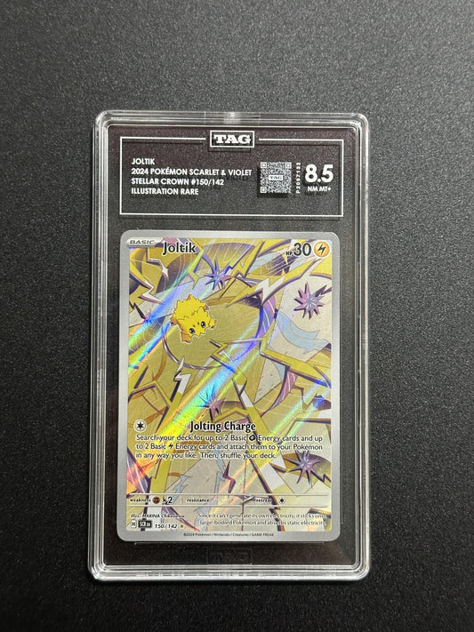 Joltik 150/142 Illustration Rare Stellar Crown TAG 8.5 NM MT+ - front