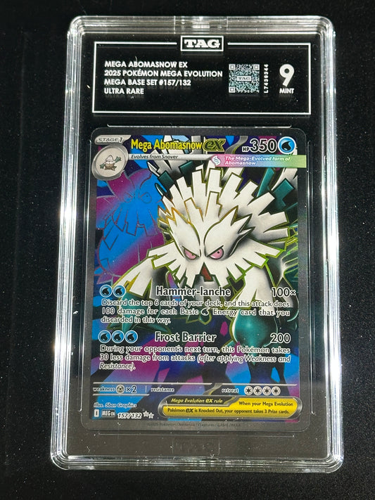 Pokemon Mega Abomasnow ex 157/132 Ultra Rare Mega Evolution TAG 9 Mint