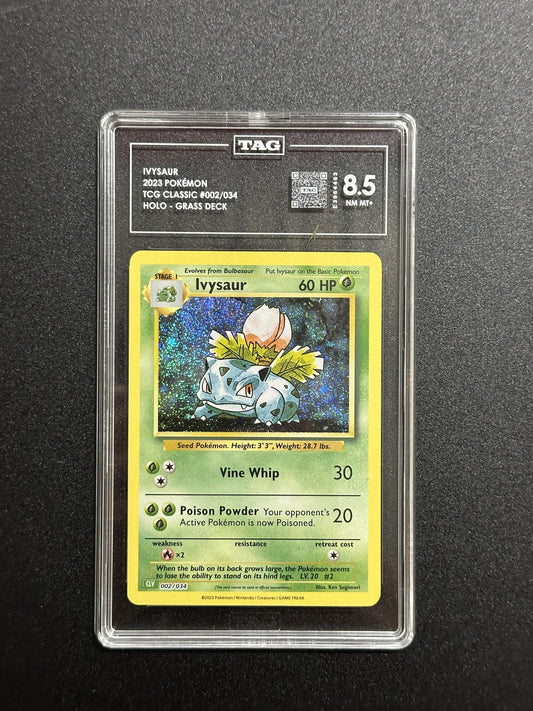 Ivysaur 002/034 Holo TCG Classic Grass Deck TAG 8.5 NM MT+ - front