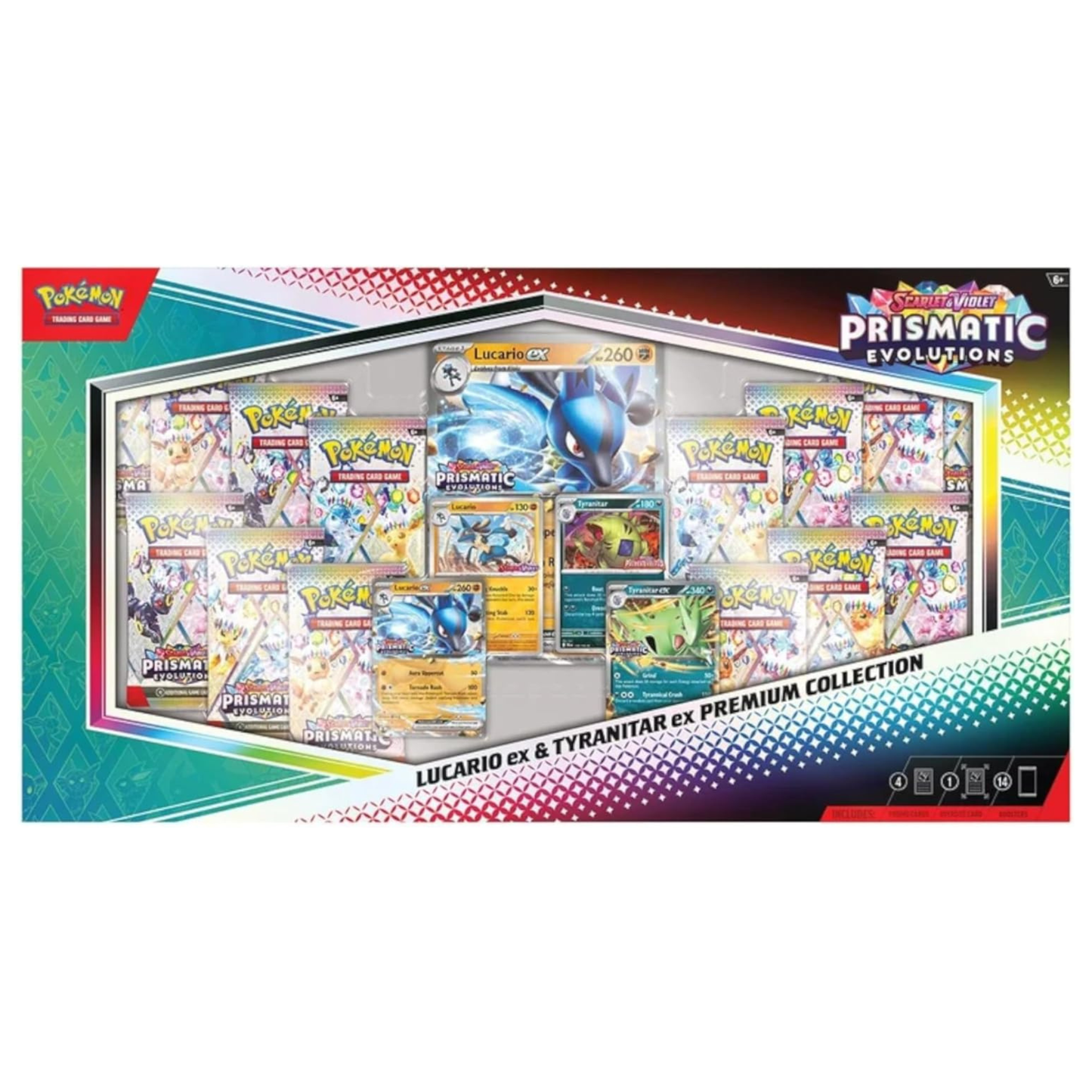 Pokémon TCG: Scarlet & Violet Prismatic Evolutions - Lucario ex & Tyranitar ex Premium Collection