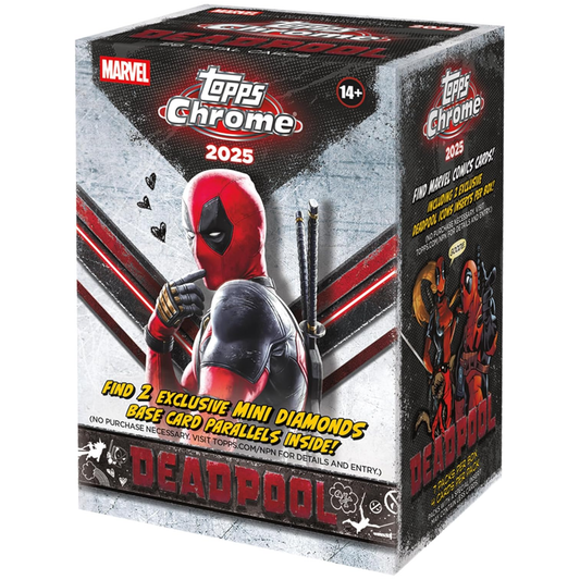 2025 Topps Chrome Marvel Deadpool Trading Cards Box