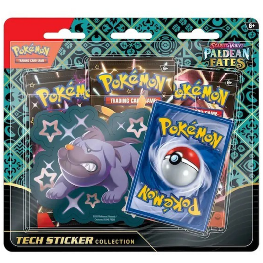 Pokémon TCG: Scarlet & Violet—Paldean Fates Tech Sticker Collection – Maschiff (1 Foil Promo Card & 3 Booster Packs)