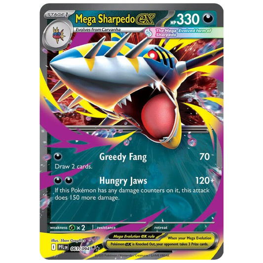Pokémon TCG: Mega Sharpedo ex #61 – Phantasmal Flames Single Card