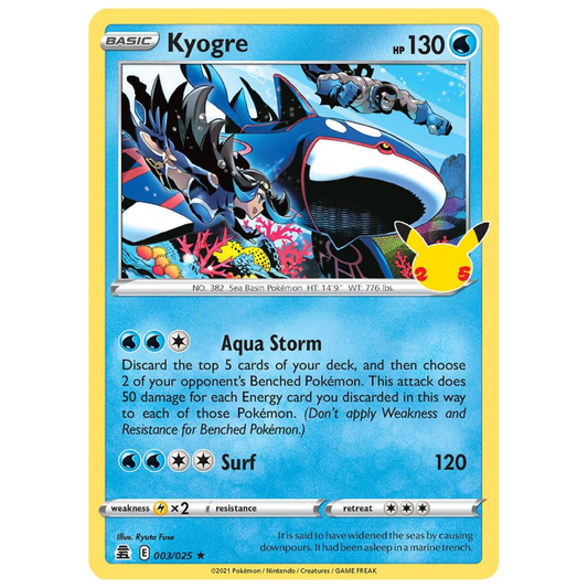 Pokémon TCG: Kyogre #3 – Celebrations Single Card