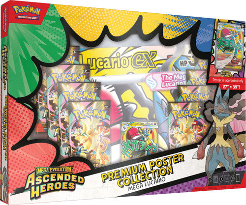 Pokémon TCG Mega Evolution Ascended Heroes Premium Poster Collection Mega Lucario ex box
