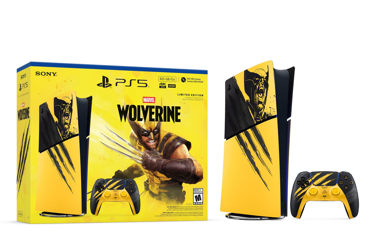PlayStation 5 Digital Edition Console 825GB — Marvel's Wolverine Battle Yellow Limited Edition Bundle