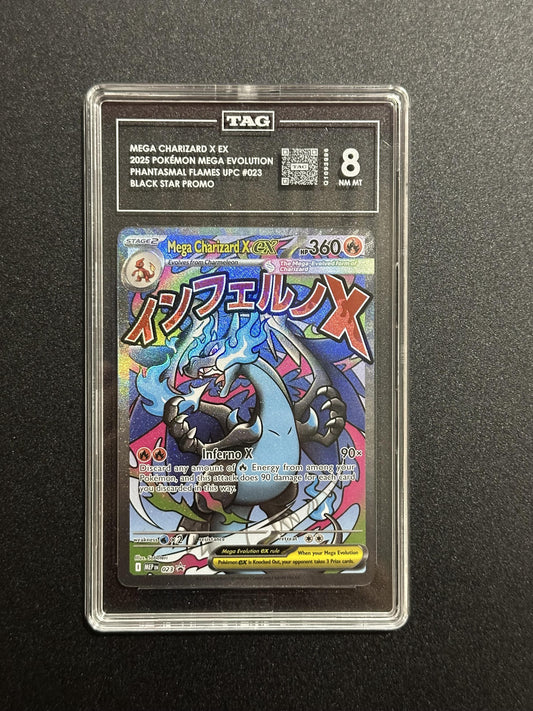 Mega Charizard X ex 023 Black Star Promo Phantasmal Flames UPC TAG 8 NM-MT - front