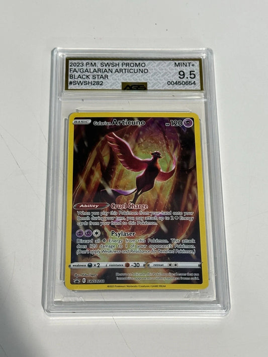 Pokemon Galarian Articuno SWSH282 Black Star Promo Full Art AGS 9.5 MINT+