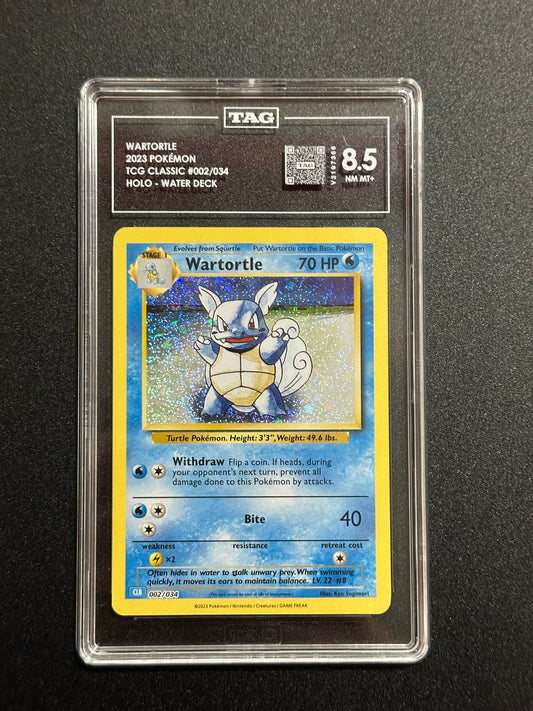 Pokemon Wartortle 002/034 Holo TCG Classic Water Deck TAG 8.5 NM-MT+
