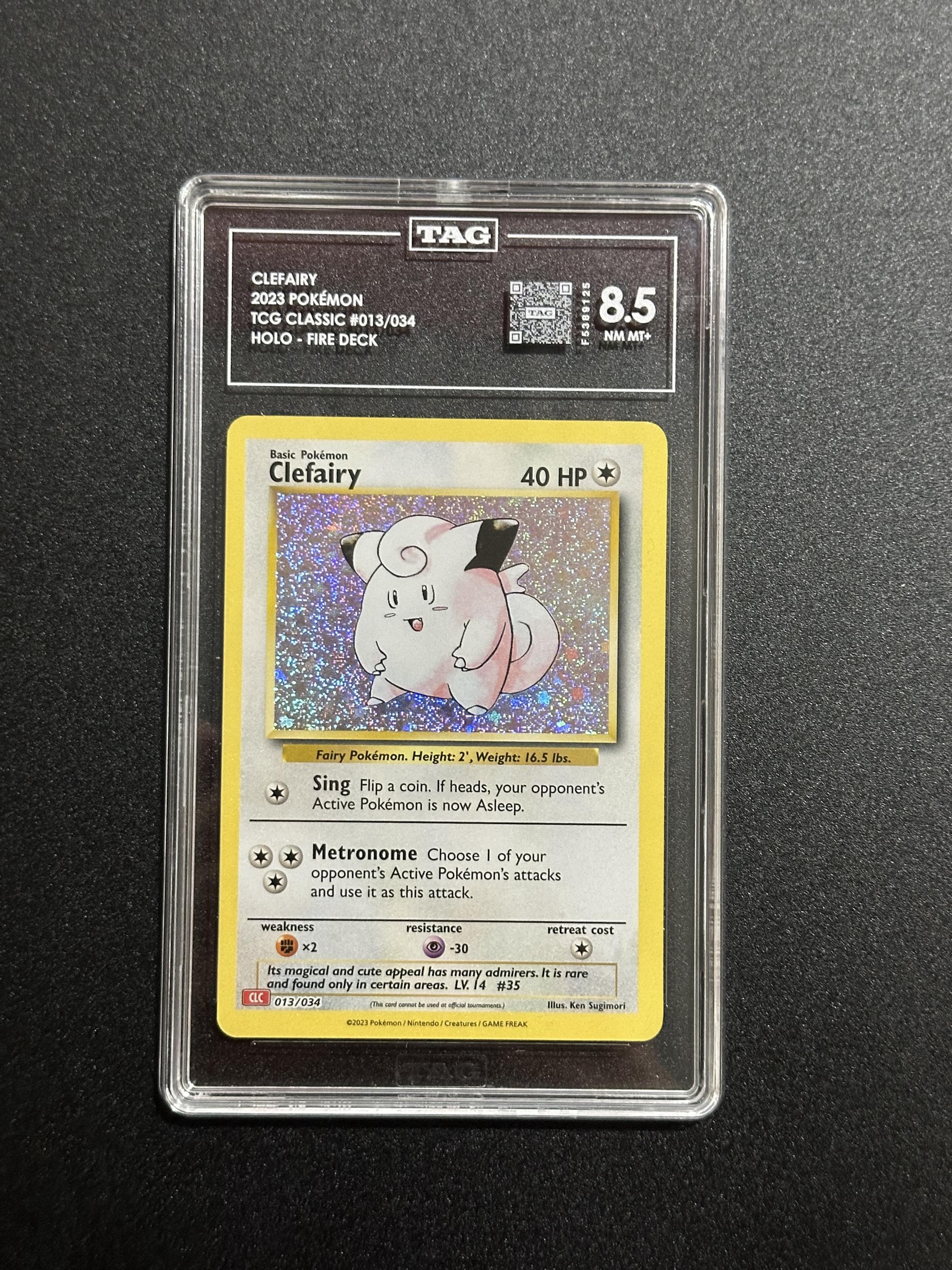 Clefairy 013/034 Holo TCG Classic Fire Deck TAG 8.5 NM MT+ - front