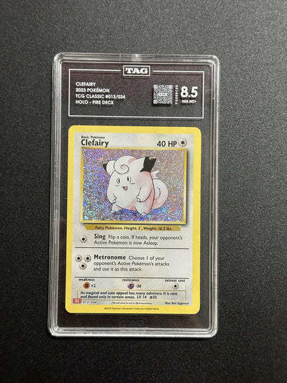Clefairy 013/034 Holo TCG Classic Fire Deck TAG 8.5 NM MT+ - front