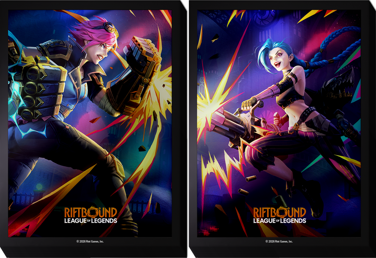 Riftbound Vendetta Art Sleeves Vi vs Jinx pack