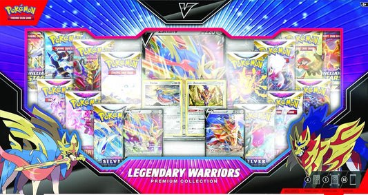 Pokemon TCG: Legendary Warriors Premium Collection Box, Zacian Zamazemta Promos, 14 Booster Packs from Sword & Shield