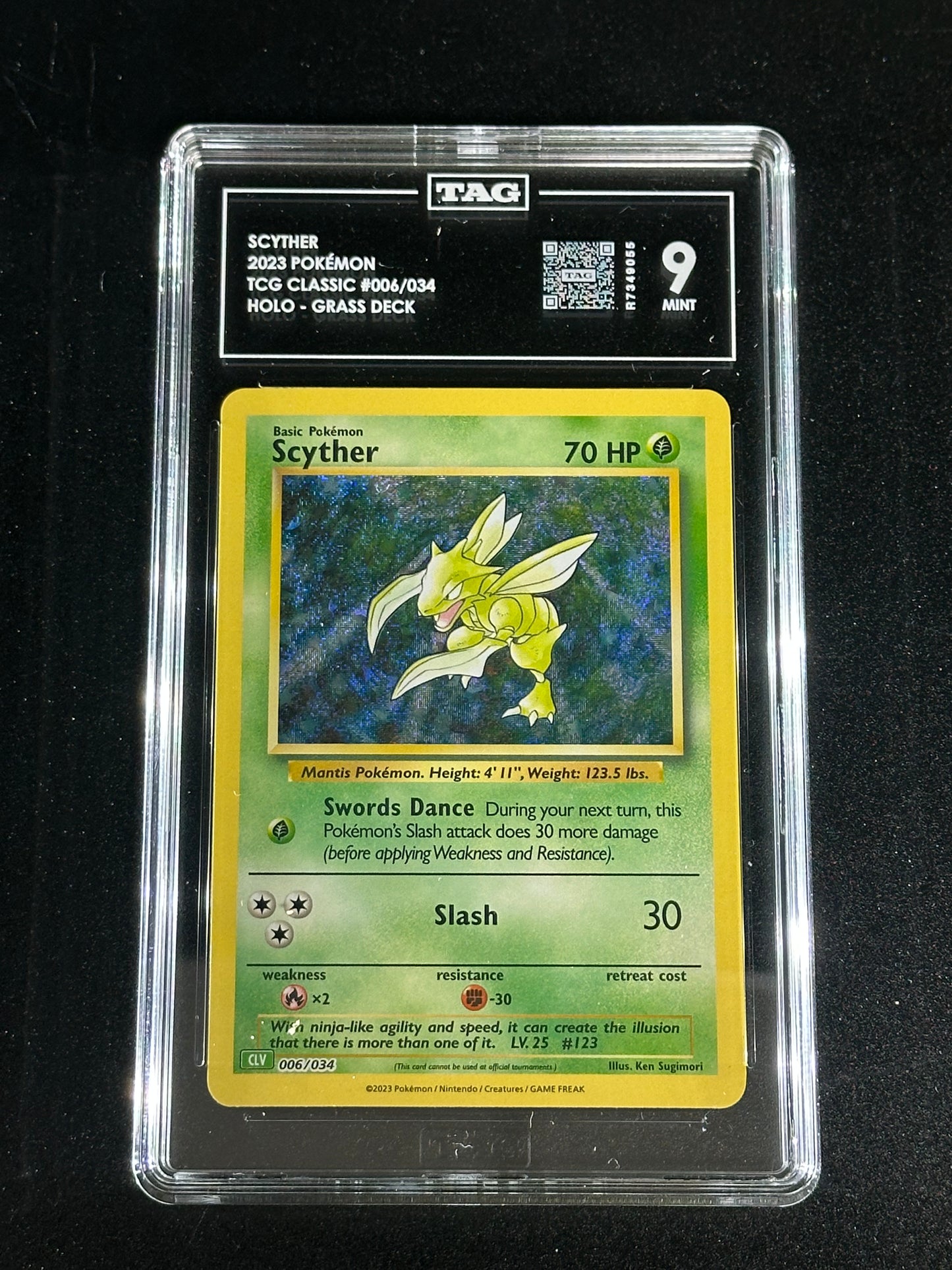 Pokemon Scyther 006/034 Holo TCG Classic TAG 9 Mint