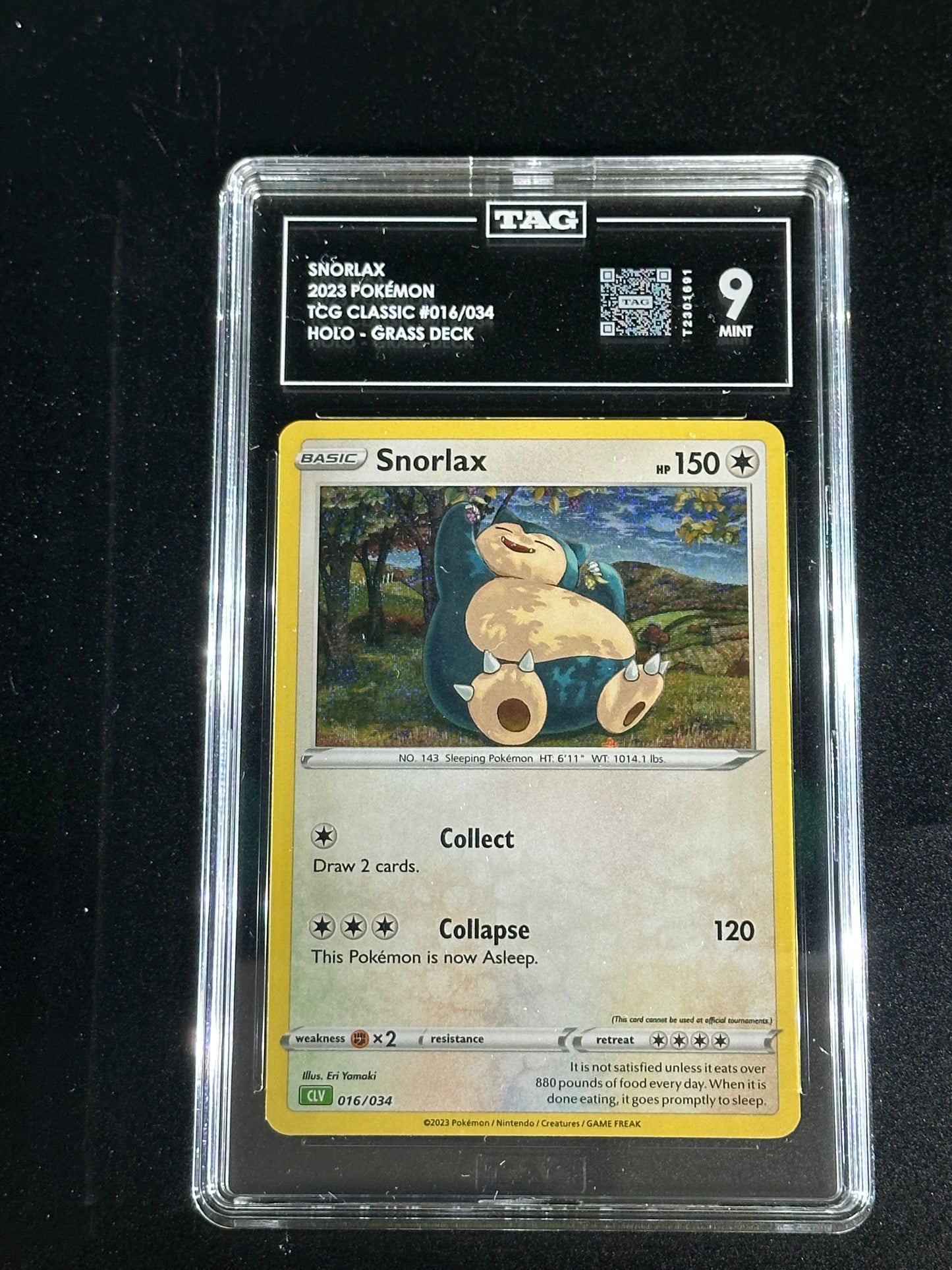 Pokemon Snorlax 016/034 Holo TCG Classic TAG 9 Mint