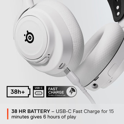 SteelSeries Arctis Nova 7X Wireless Multi-Platform Gaming Headset — Neodymium Magnetic Drivers - 2.4GHz + Bluetooth (White)