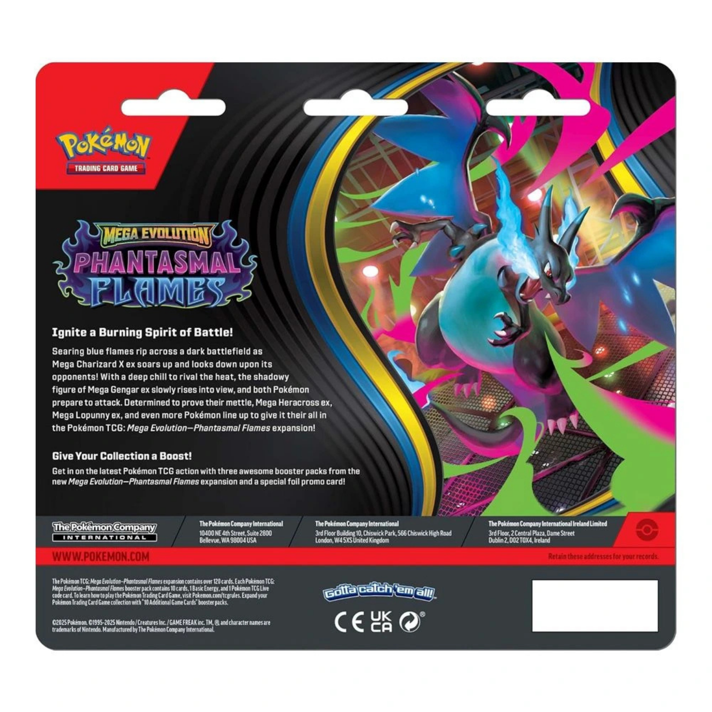 Pokemon Mega Evolution Phantasmal Flames 3 Pack Blister