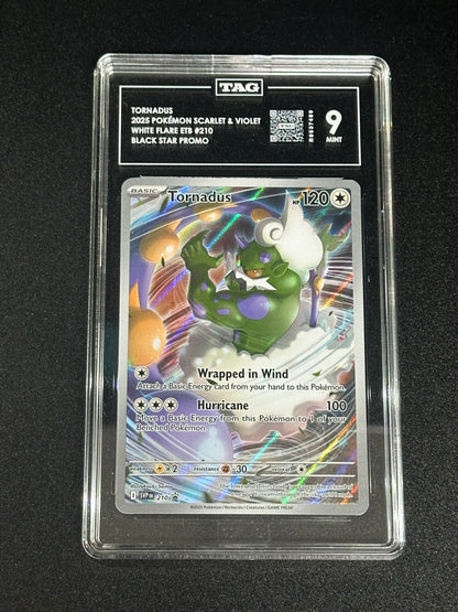 Pokemon Tornadus 210 Black Star Promo White Flare TAG 9 MINT