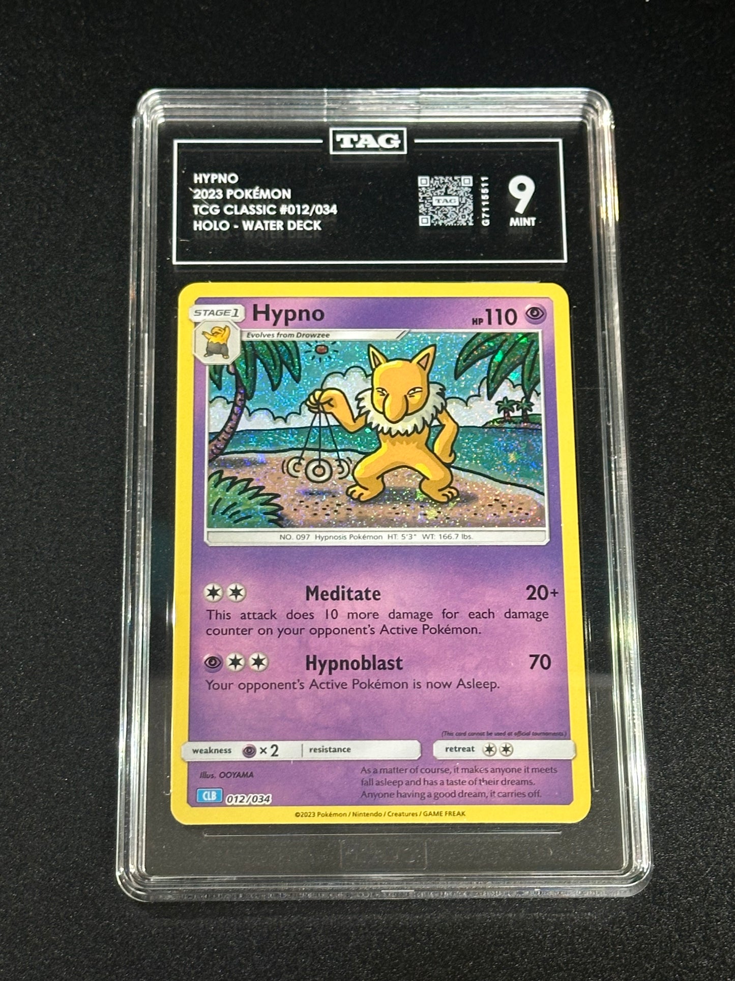 Pokemon Hypno 012/034 Holo TCG Classic TAG 9 MINT