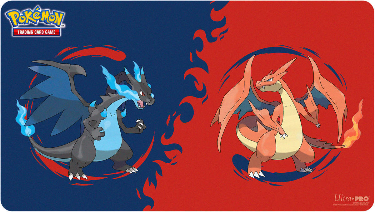 Mega Charizard X and Mega Charizard Y playmat