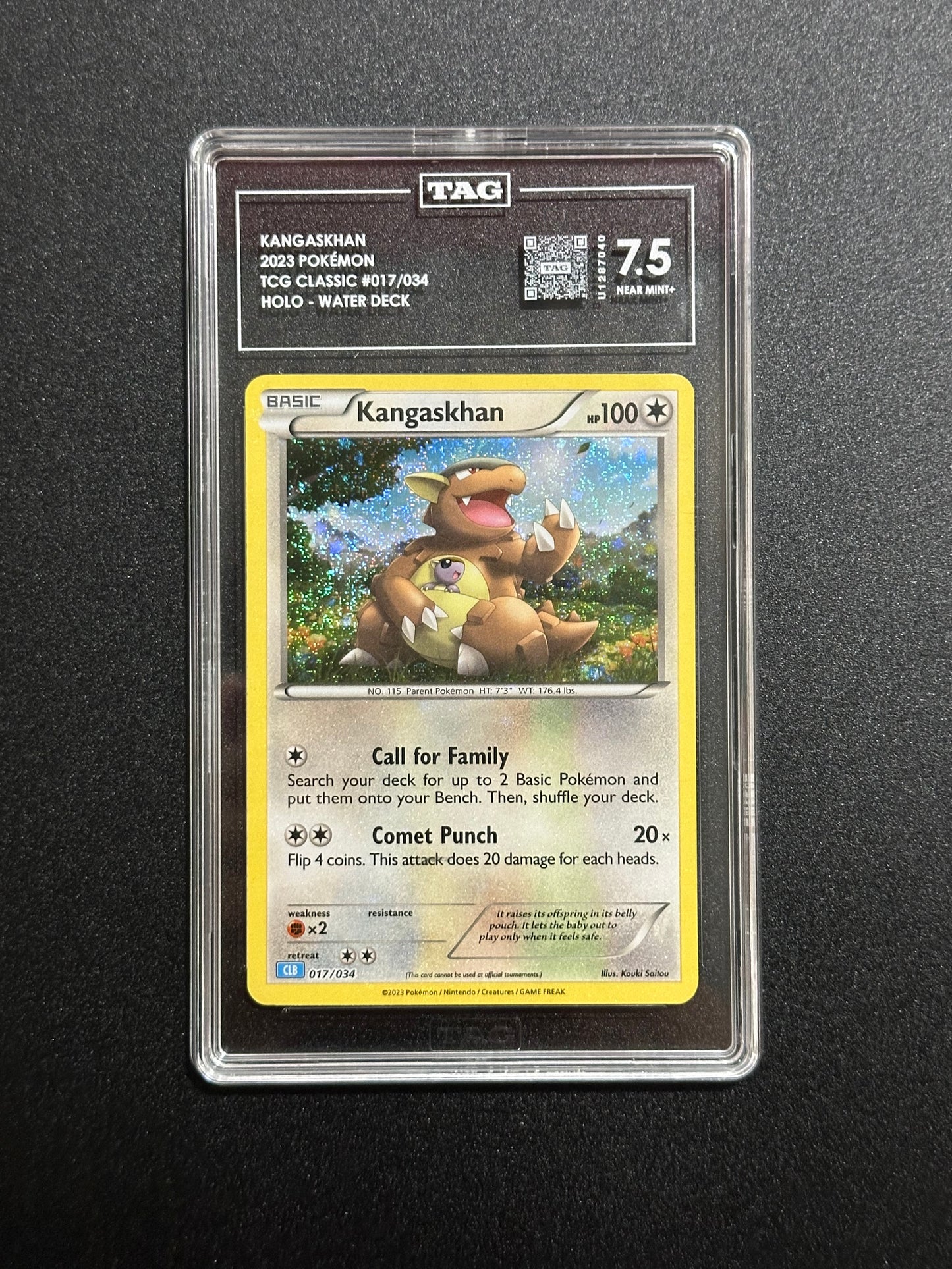 Pokemon Kangaskhan 017/034 Holo TCG Classic Water Deck TAG 7.5 NM+
