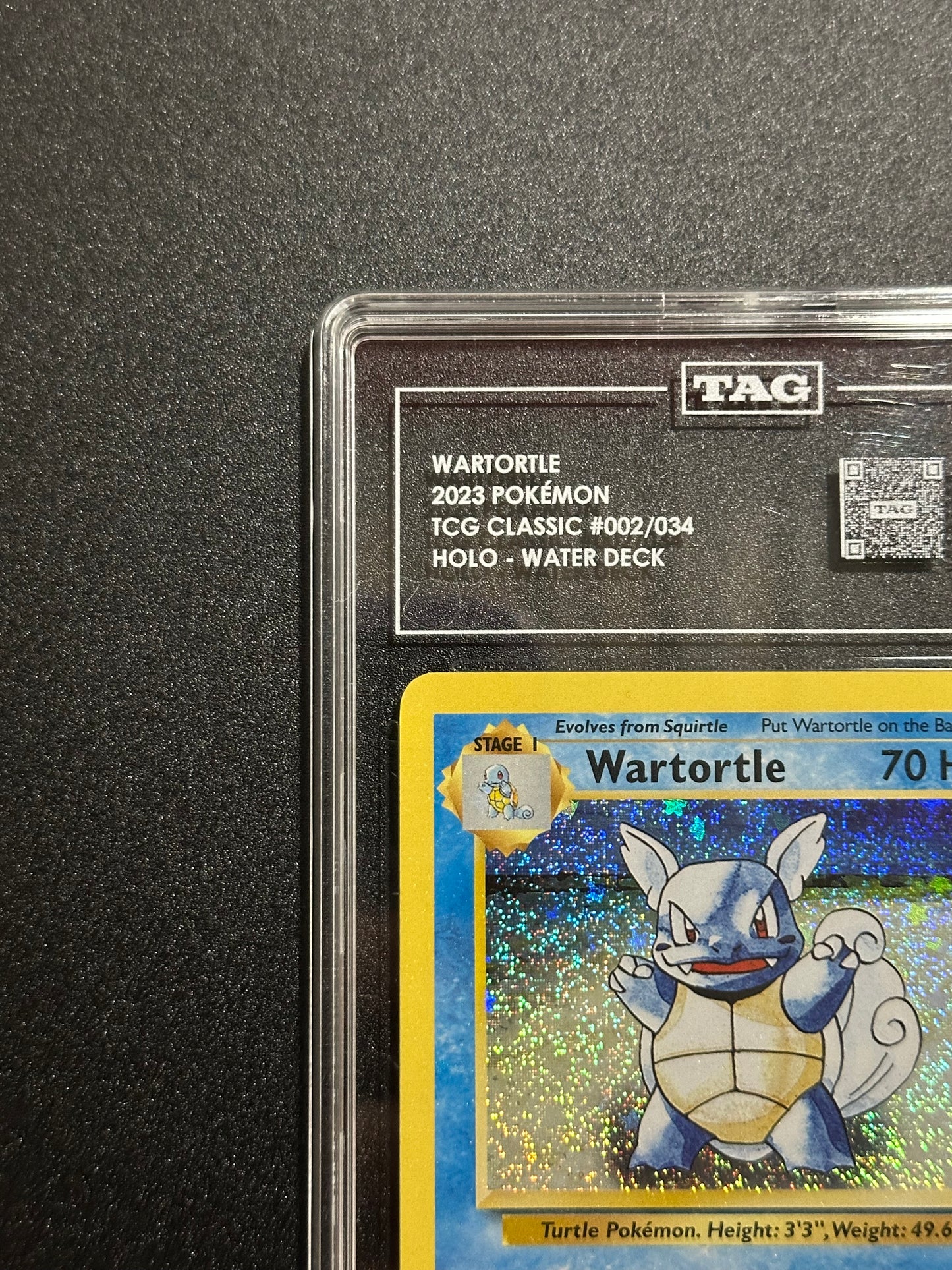 Pokemon Wartortle 002/034 Holo TCG Classic Water Deck TAG 8.5 NM-MT+