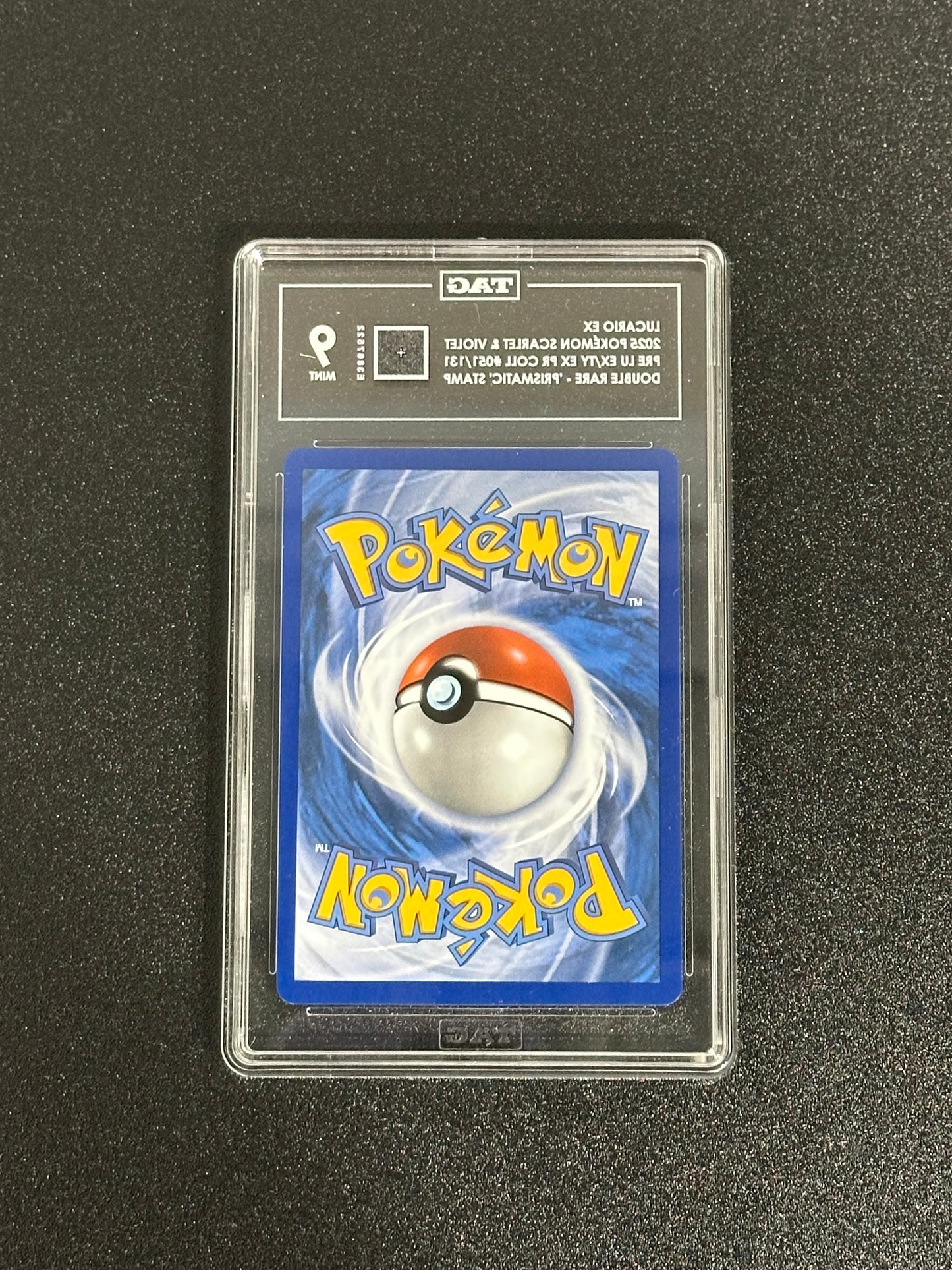 Pokemon Lucario ex 051/131 Double Rare Prismatic Evolutions STAMPED TAG 9 MINT