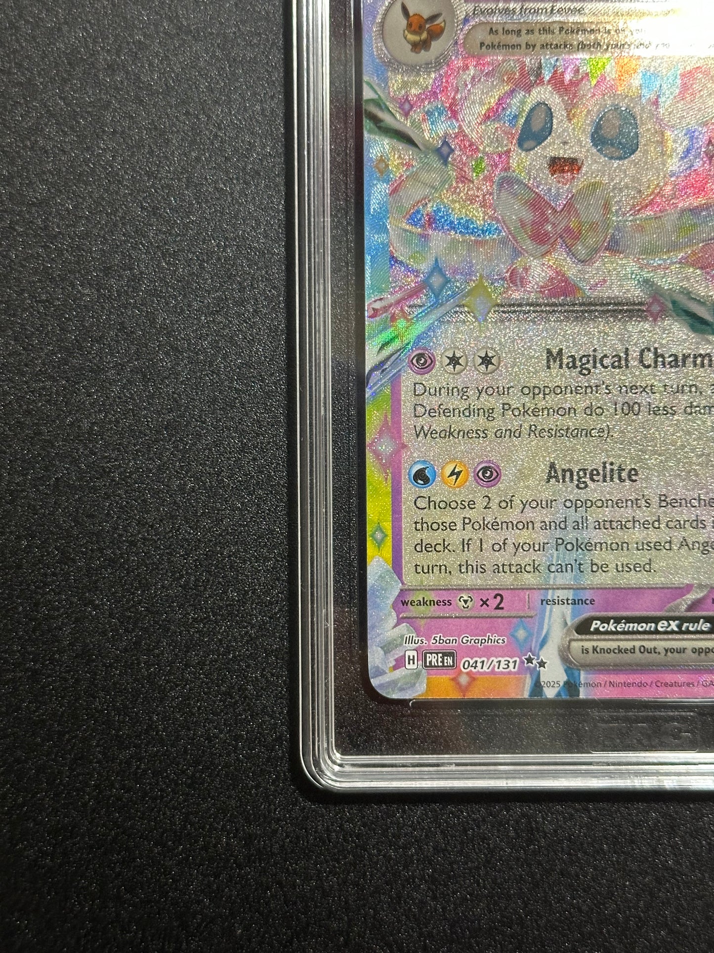 Pokemon Sylveon ex 041/131 Double Rare Prismatic Evolutions TAG 8.5 NM MT+