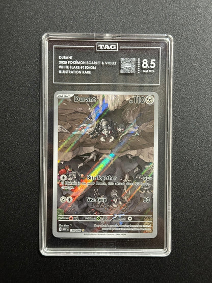 Pokemon Durant 150/086 Illustration Rare White Flare TAG 8.5 NM MT+