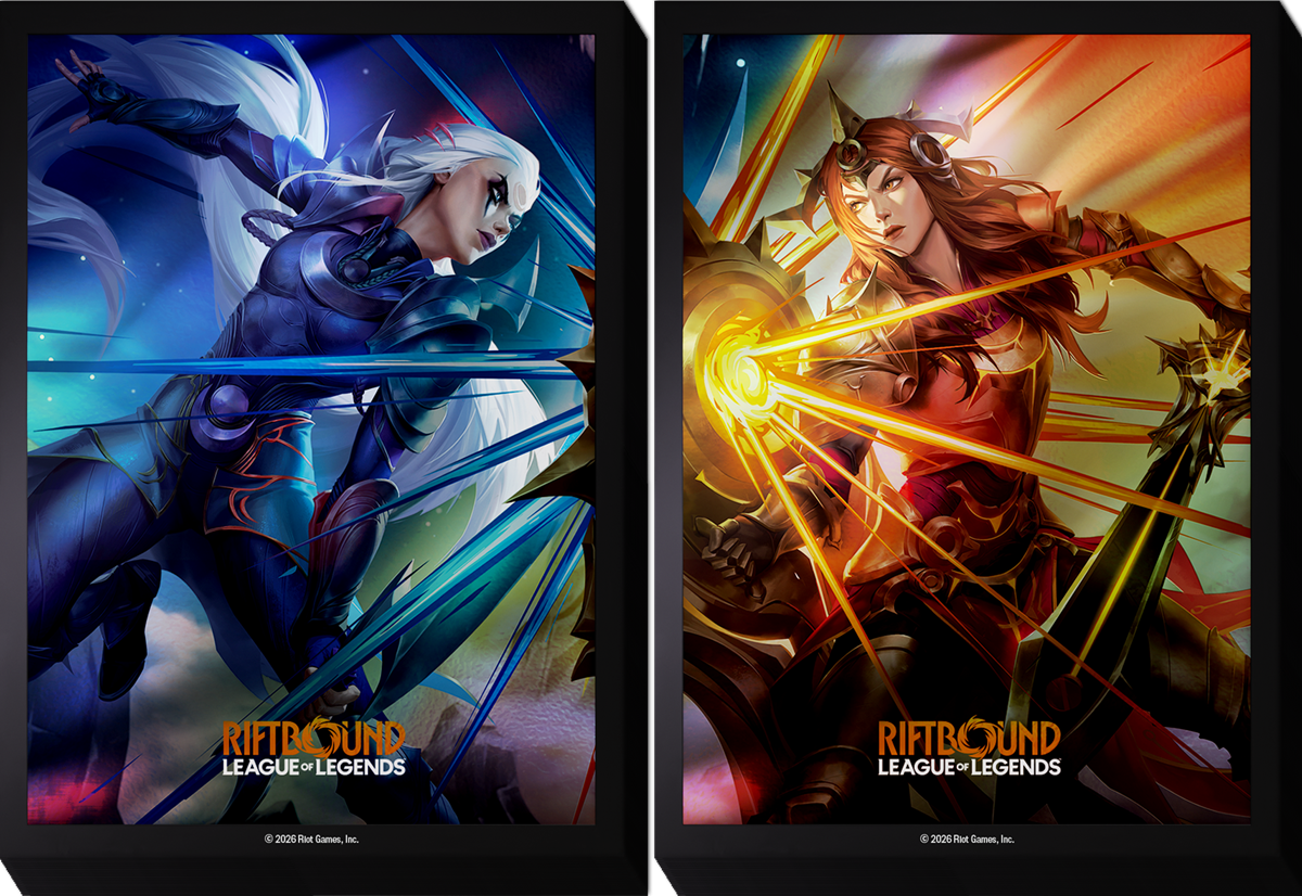 Riftbound Vendetta Art Sleeves Diana vs Leona pack