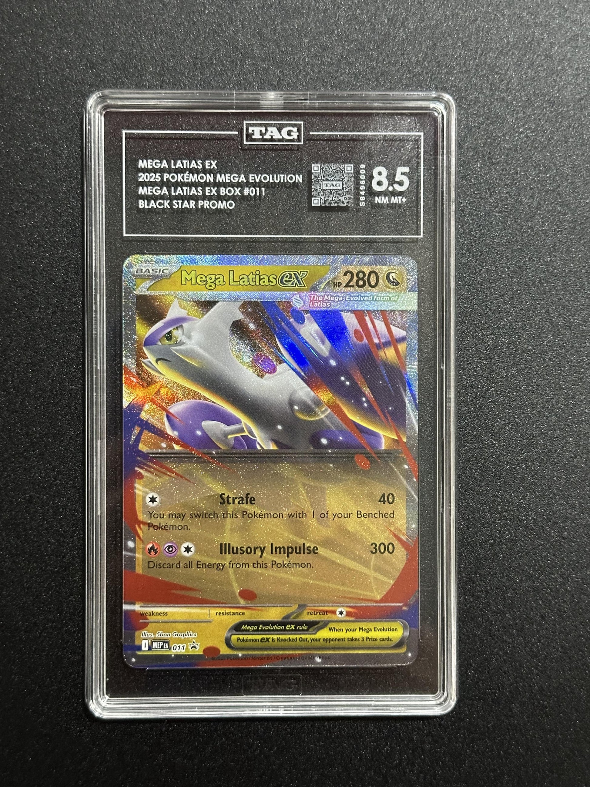Mega Latias ex 011 Black Star Promo Mega Latias ex Box TAG 8.5 NM-MT+ - front