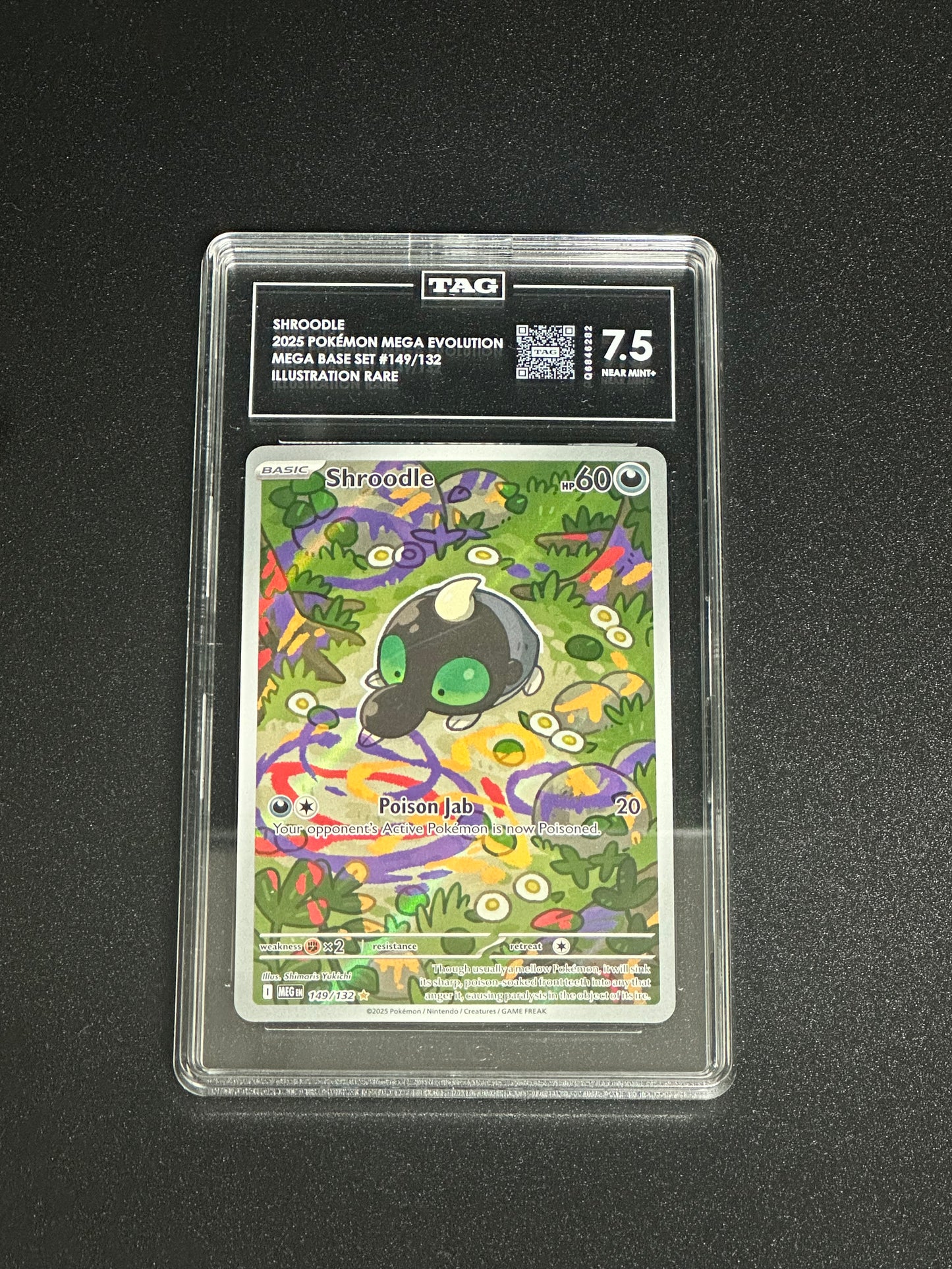 Pokemon Shroodle 149/132 Illustration Rare Mega Evolution TAG 7.5 Near Mint+