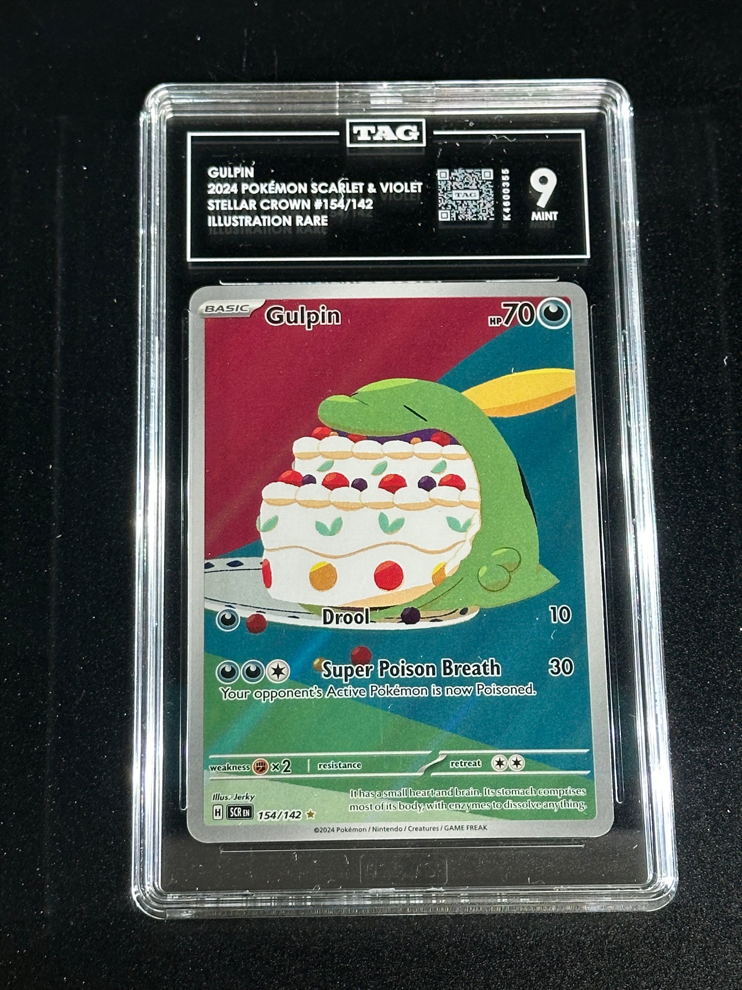 Pokemon Gulpin 154/142 Illustration Rare Stellar Crown TAG 9 Mint