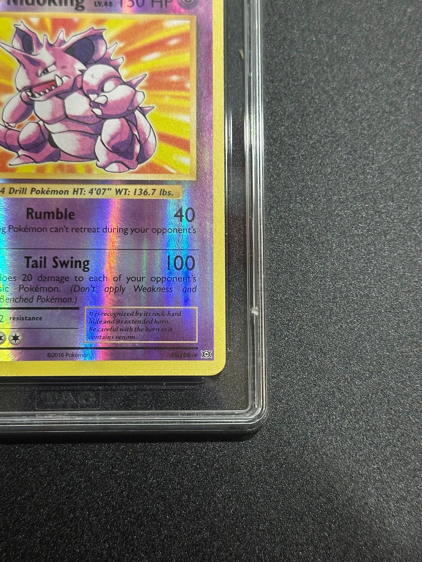 Pokemon Nidoking 45/108 Reverse Holo XY Evolutions TAG 7.5 NM+