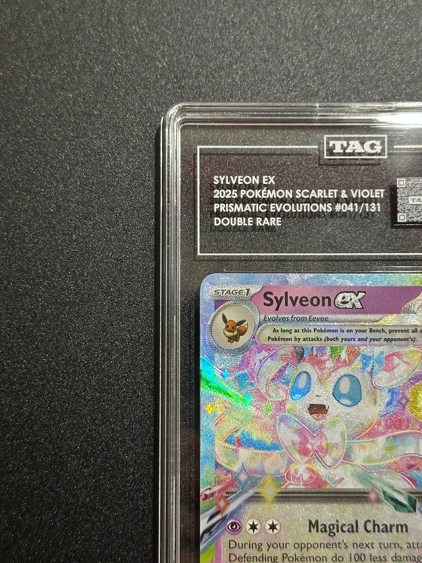 Pokemon Sylveon ex 041/131 Double Rare Prismatic Evolutions TAG 8.5 NM MT+