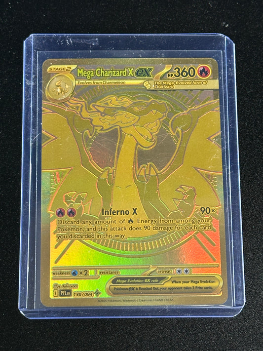 Pokémon TCG: Mega Charizard X ex #130/094 – Prismatic Evolutions Gold Single Card