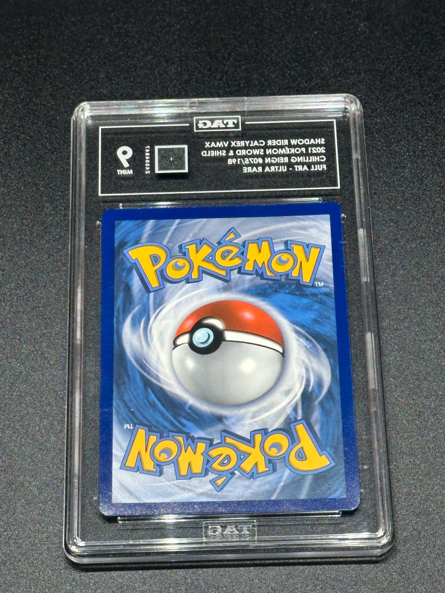 Pokemon Shadow Rider Calyrex VMAX 075/198 Full Art Ultra Rare Chilling Reign TAG 9 MINT