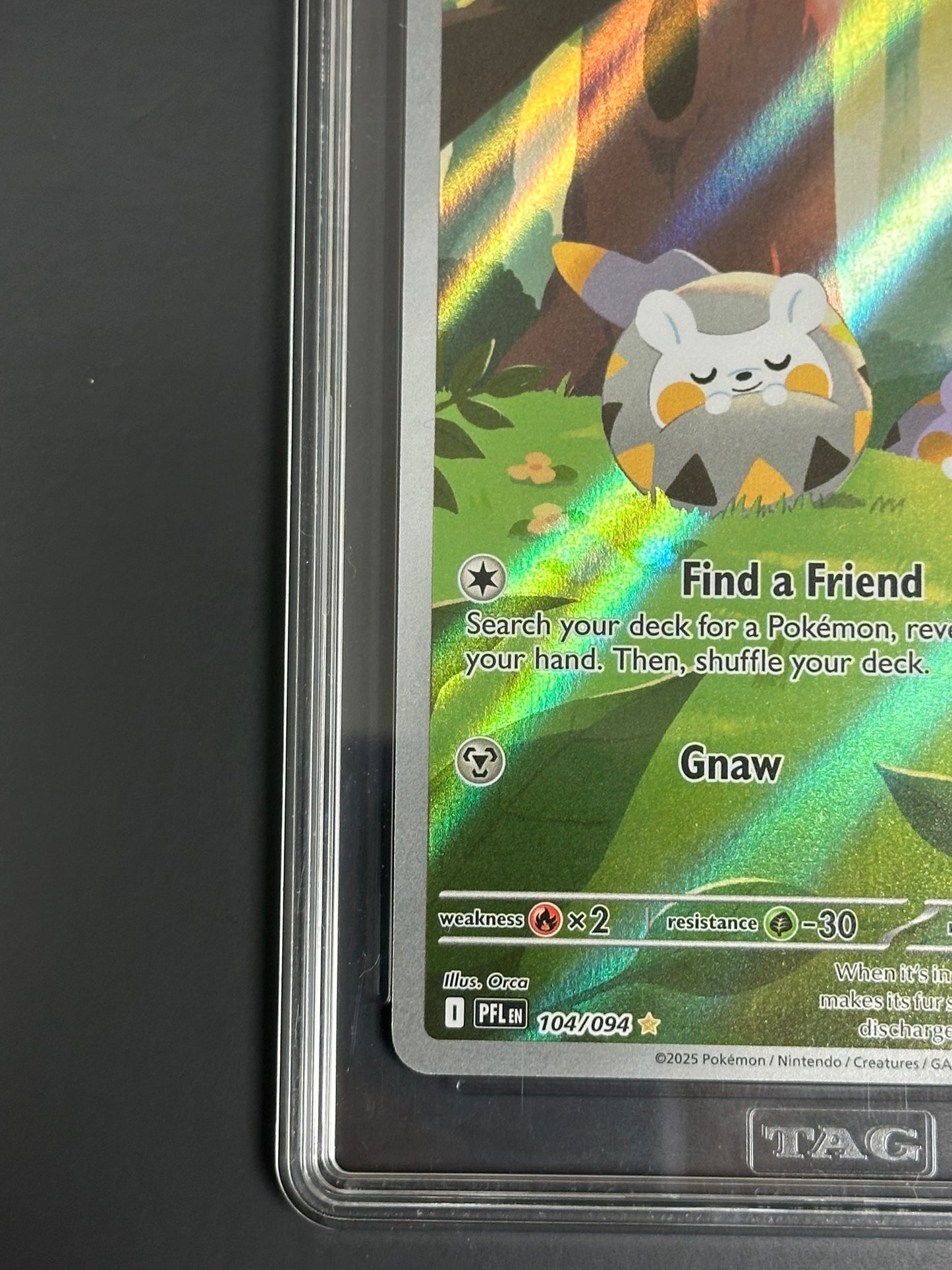 Pokemon Togedemaru 104/094 Illustration Rare Phantasmal Flames TAG 10 Gem Mint