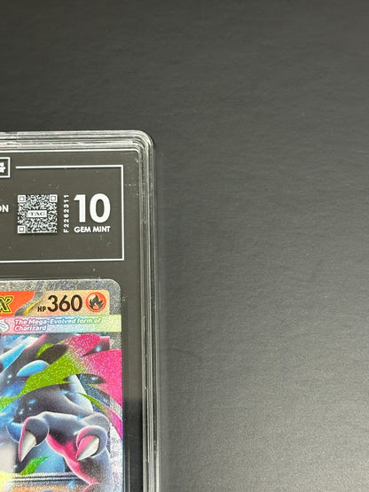 Pokemon Mega Charizard X ex 013/094 Double Rare Phantasmal Flames TAG 10 Gem Min