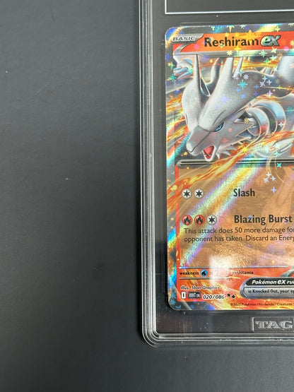 Pokemon Reshiram ex 020/086 Promo Ultra Rare White Flare TAG 10 Gem Mint