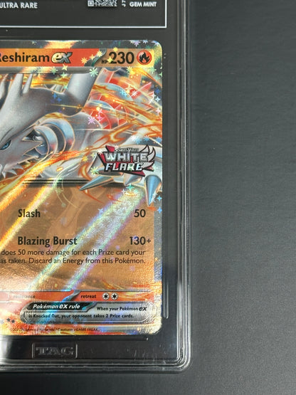 Pokemon Reshiram ex 020/086 Promo Ultra Rare White Flare TAG 10 Gem Mint