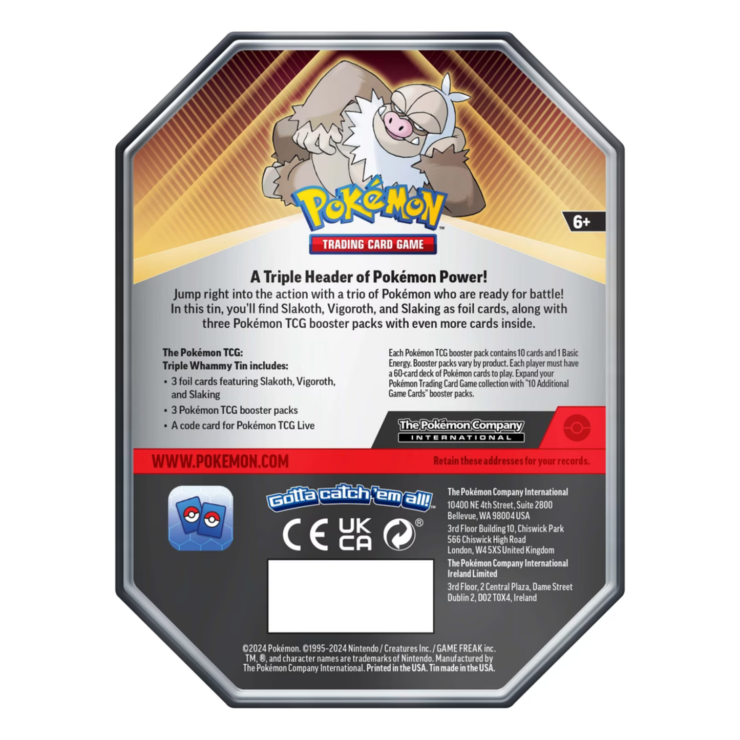 Pokémon TCG: Slaking Triple Whammy Tin
