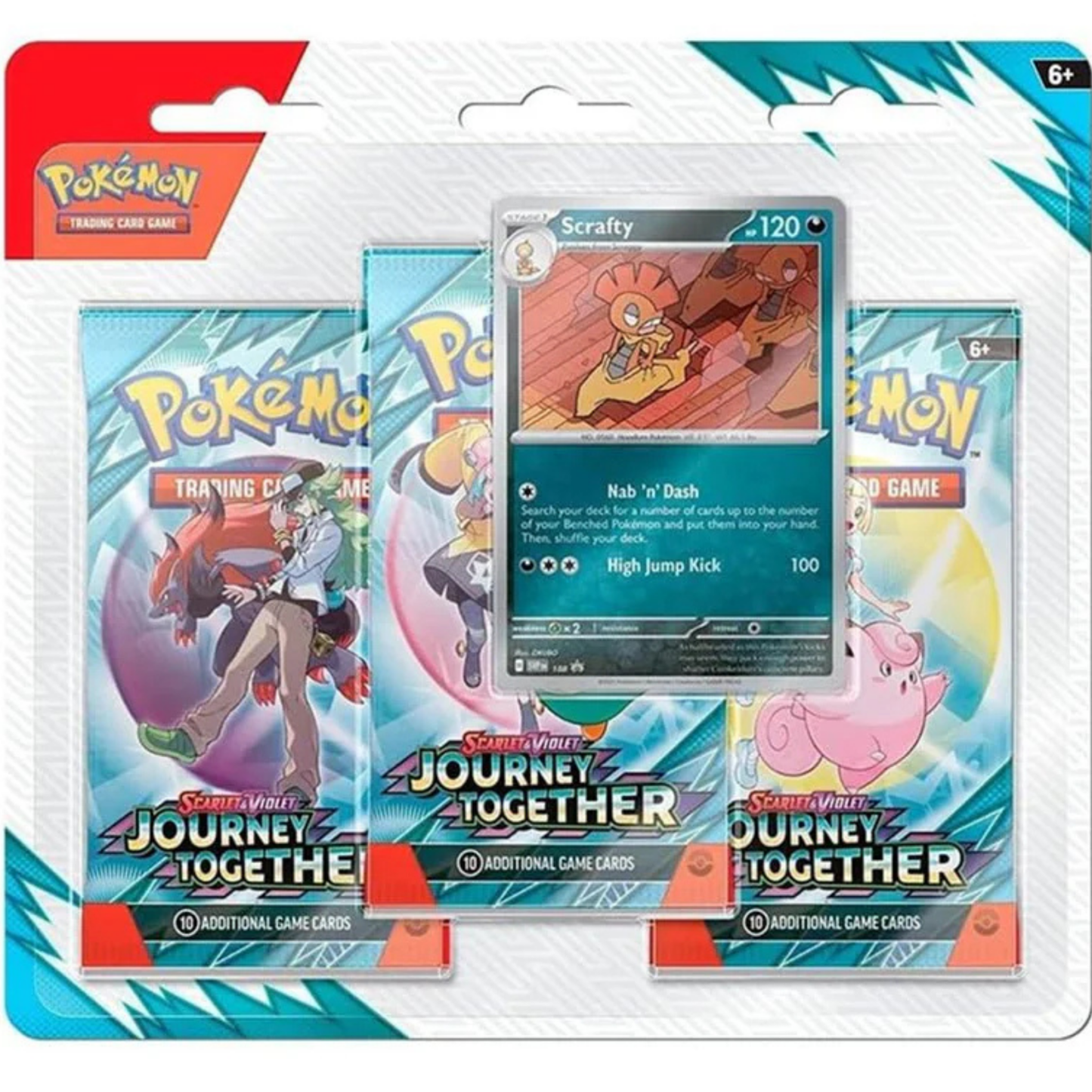 Pokémon TCG: Scarlet & Violet - Journey Together Three Booster Packs & Scrafty Promo Card